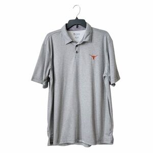 Texas Longhorns Champion Polo Shirt Men's Size L Gray Short Sleeve Collared Logo